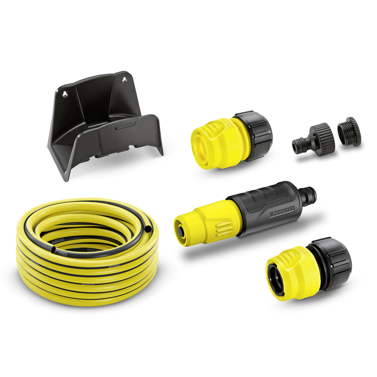 SET COMPLETO (1/2") DE 15 M CON SOP. DE MANGUERA Y LANZA DE RIEGO